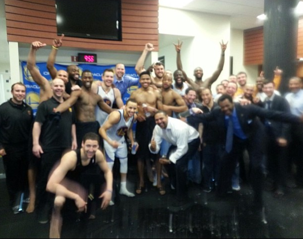 David Lee posted this photo to Instagram after the win against the Timberwolves
